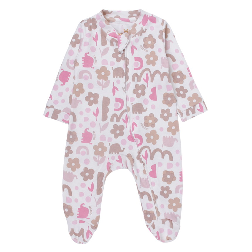 Macacão Longo Bebê Kiko Baby Estampa Safari E Flor