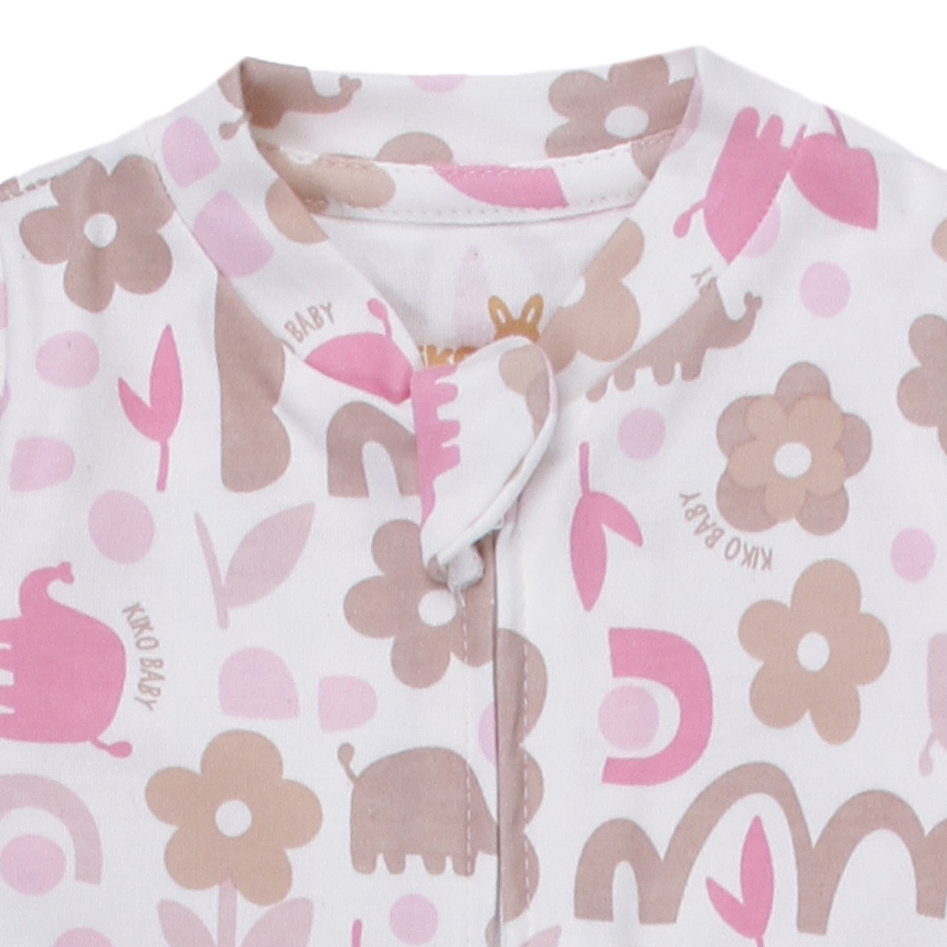 Macacão Longo Bebê Kiko Baby Estampa Safari E Flor
