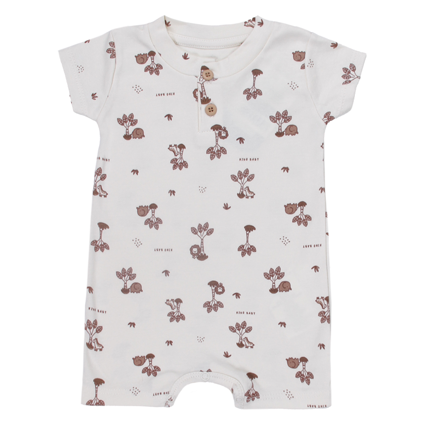 Macacão Curto Bebê Bebê Kiko Baby Estampa Safari