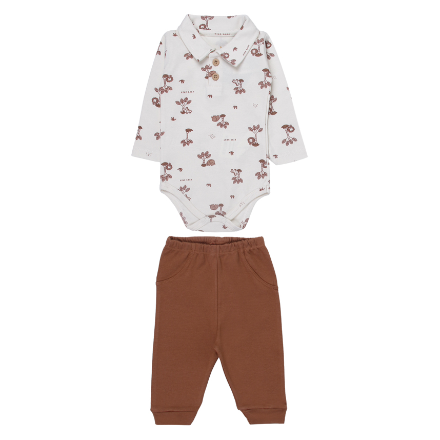Conjunto Bebê Kiko Baby Body Manga Longa Gola Polo e Calça