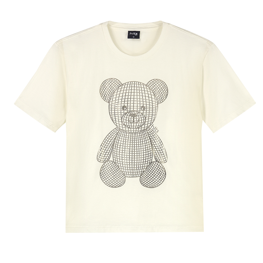 Blusa Juvenil Alakazoo Manga Curta Estampa Urso com Foil