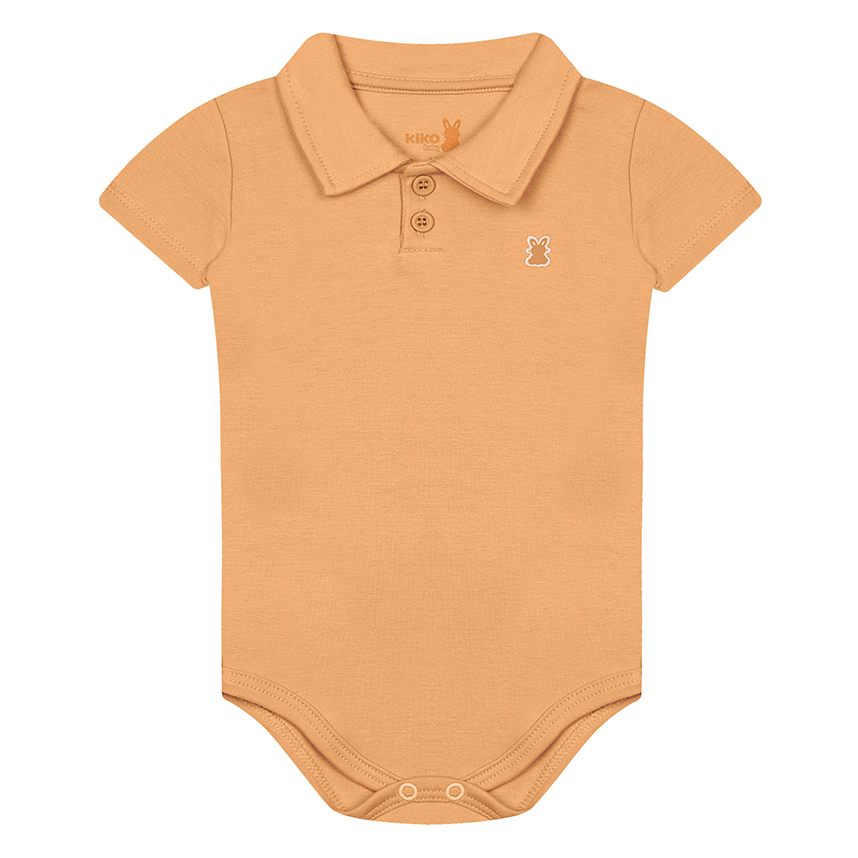 Body Bebê Kiko Baby Manga Curta Gola Polo Com Botões