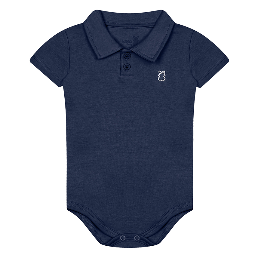Body Bebê Kiko Baby Manga Curta Gola Polo Com Botões