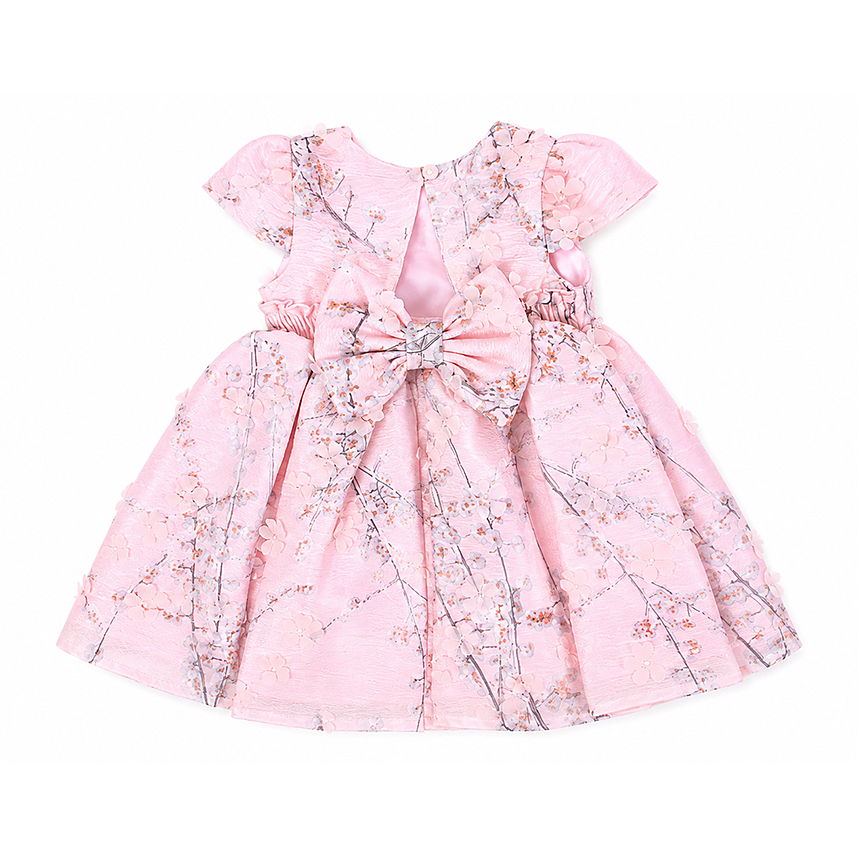 Vestido Bebê Cattai Estampado Com Aplique Flores 3D