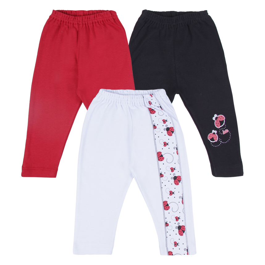 Kit Mijão Bebê Petutinha Estampa Joaninha 3 Peças