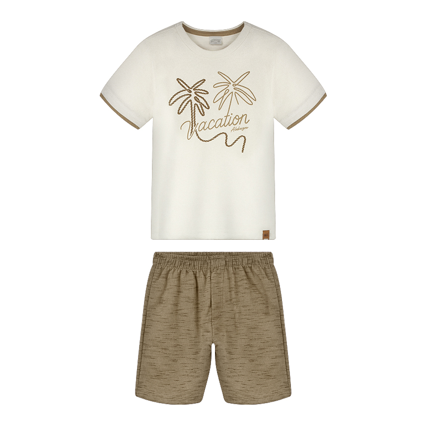 Conjunto Infantil Alakazoo Camiseta Coqueiro E Bermuda
