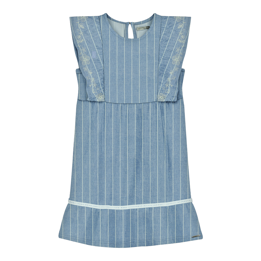 Vestido Infantil Alakazoo Alça Babado Listrado