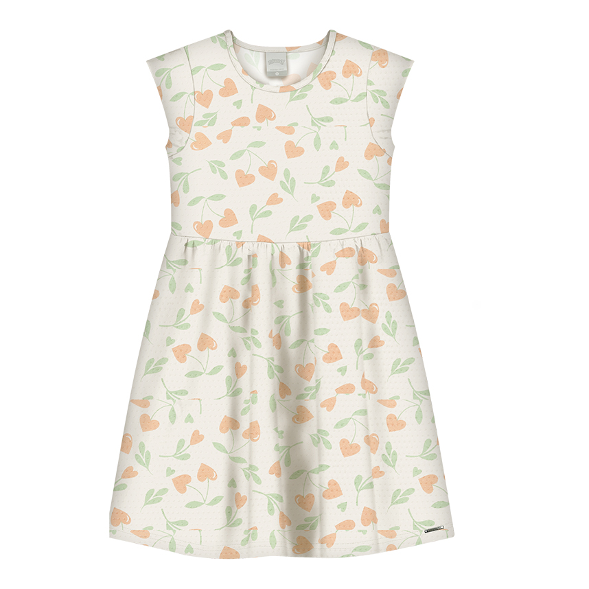 Vestido Infantil Alakazoo Estampa Coração Vestido Infantil Alakazoo Estampa Coração