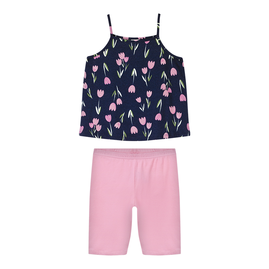 Conjunto Infantil Alakazoo Blusa Alça Estampa Flor e Short