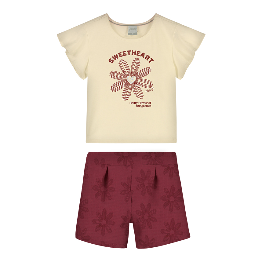 Conjunto Infantil Alakazoo Manga Curta Estampa Flor E Short Conjunto Infantil Alakazoo Manga Curta Estampa Flor E Short