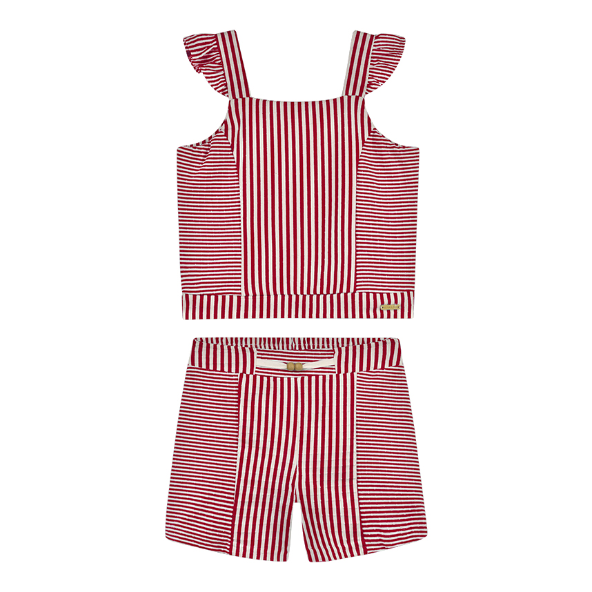 Conjunto Infantil Alakazoo Blusa Alça E Short Listrado