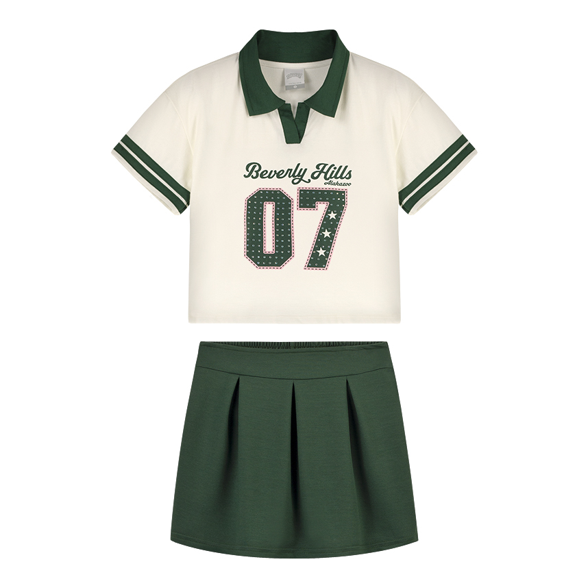 Conjunto Infantil Alakazoo Blusa College E Saia