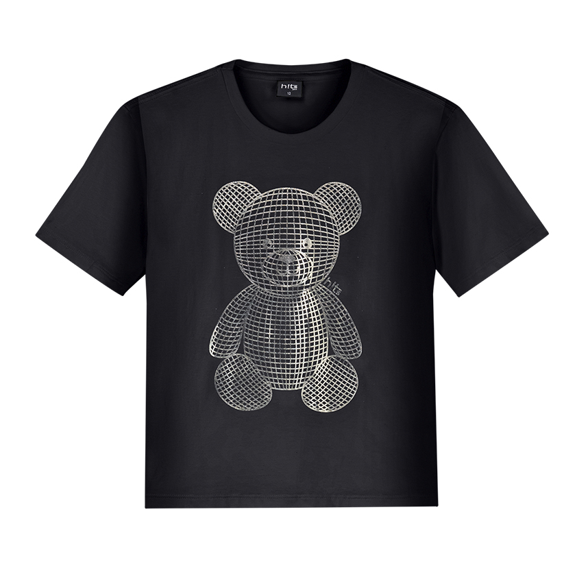 Blusa Juvenil Alakazoo Manga Curta Estampa Urso com Foil
