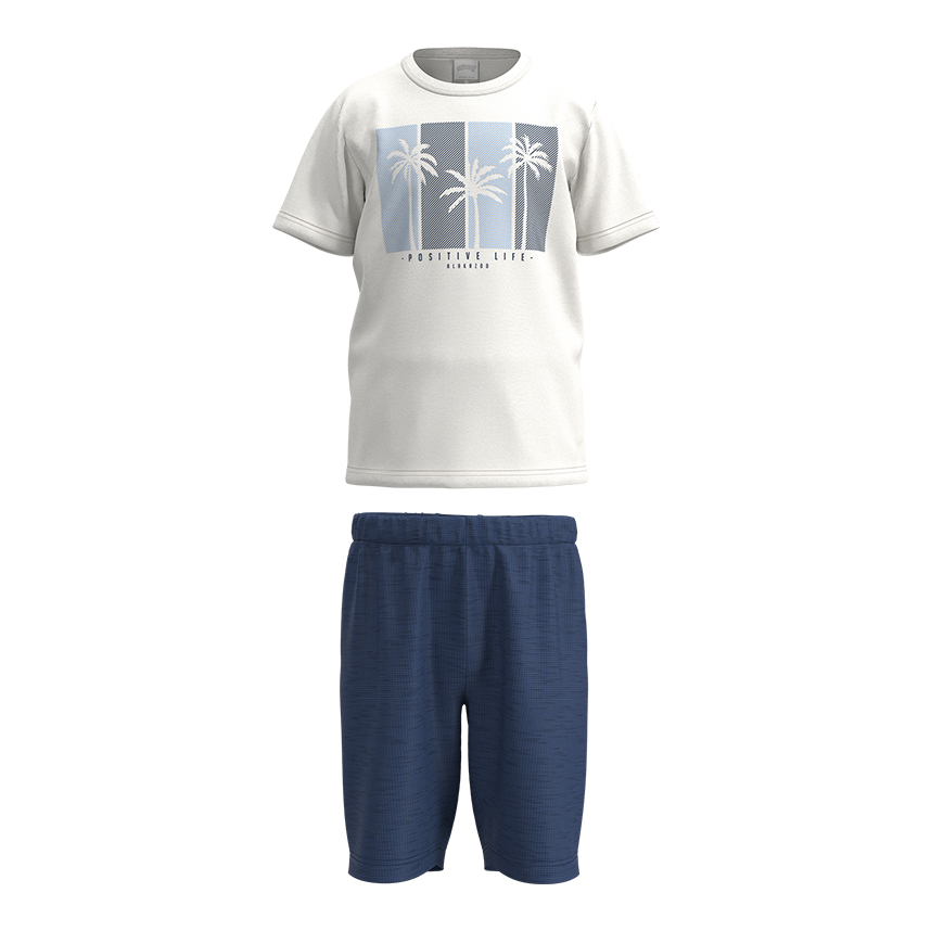 Conjunto Juvenil Alakazoo Camiseta Estampa Coqueiro e Bermuda