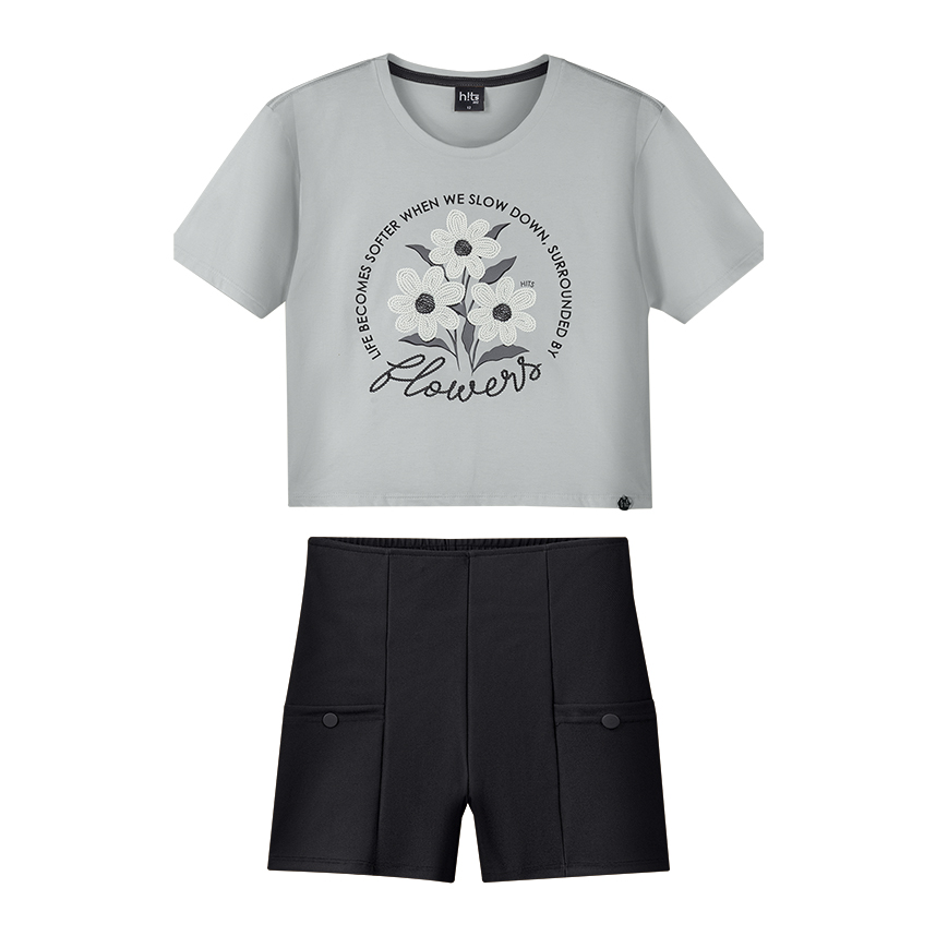 Conjunto Juvenil Alakazoo Blusa Estampa Flowers Short Conjunto Juvenil Alakazoo Blusa Estampa Flowers Short