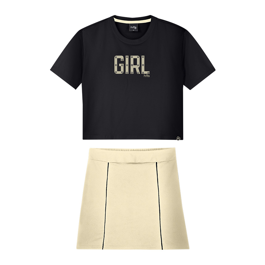 Conjunto Juvenil Alakazoo Blusa Estampa Girl E Short Saia