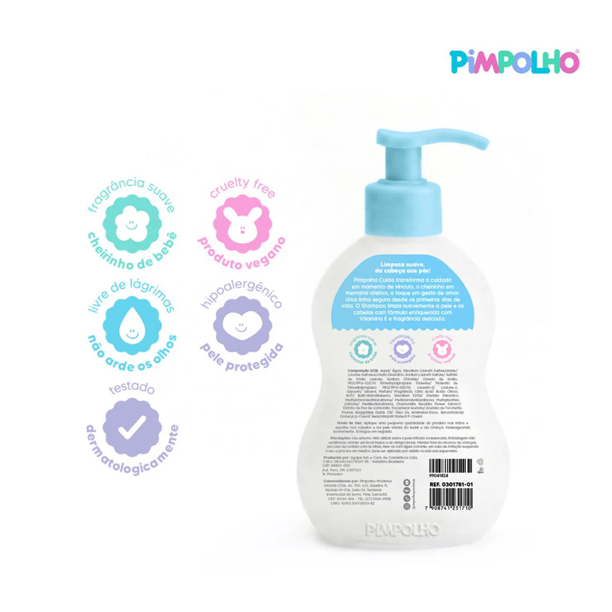 Shampoo Infantil Pimpolho Da Cabeça Aos Pés 250ml