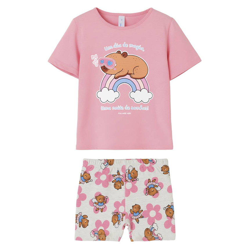 Pijama Curto Infantil Malwee Feminino Estampas Sortidas