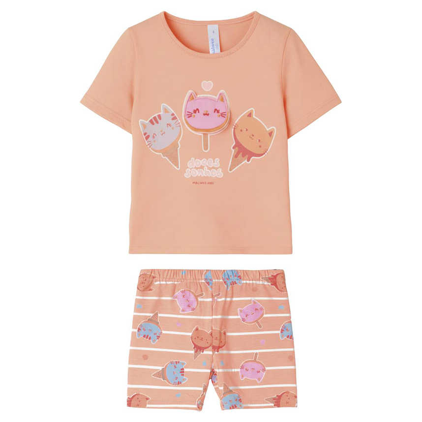 Pijama Curto Infantil Malwee Feminino Estampas Sortidas