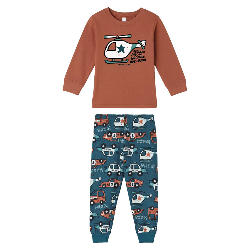 Pijama Longo Infantil Malwee Masculino Estampas Sortidas