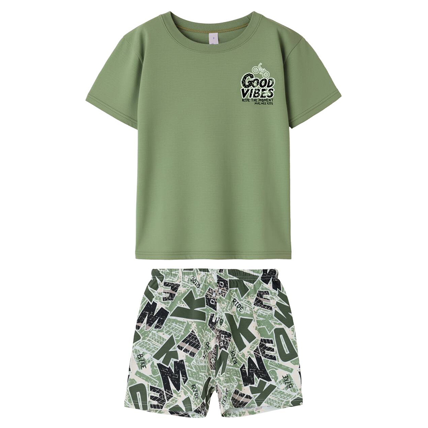 Pijama Curto Juvenil Malwee Masculino Estampa Good Vibe