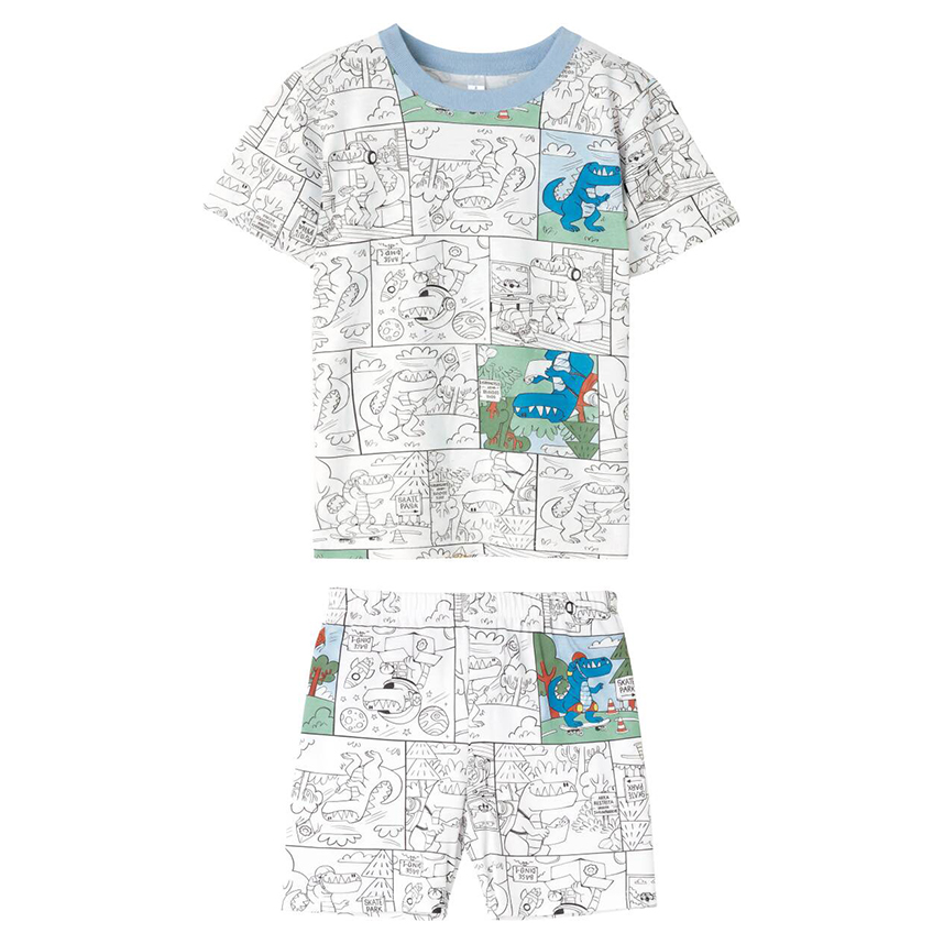 Pijama Curto Infantil Malwee Masculino Com Canetinha