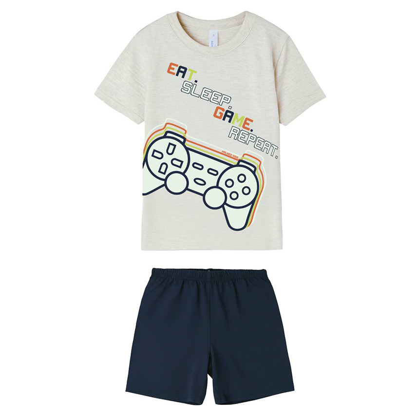 Pijama Curto Infantil Malwee Masculino Estampa Sleep Game Pijama Curto Infantil Malwee Masculino Estampa Sleep Game