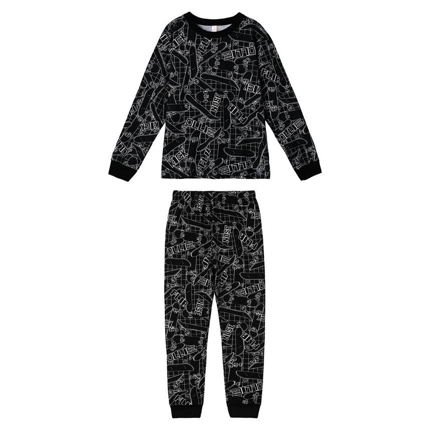 Pijama Longo Juvenil Malwee Masculino Estampa Skate