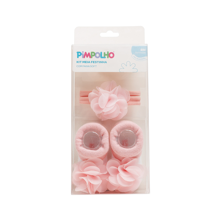 Meia Bebê Pimpolho Festinha Com Faixa 2 Peças Meia Bebê Pimpolho Festinha Com Faixa 2 Peças