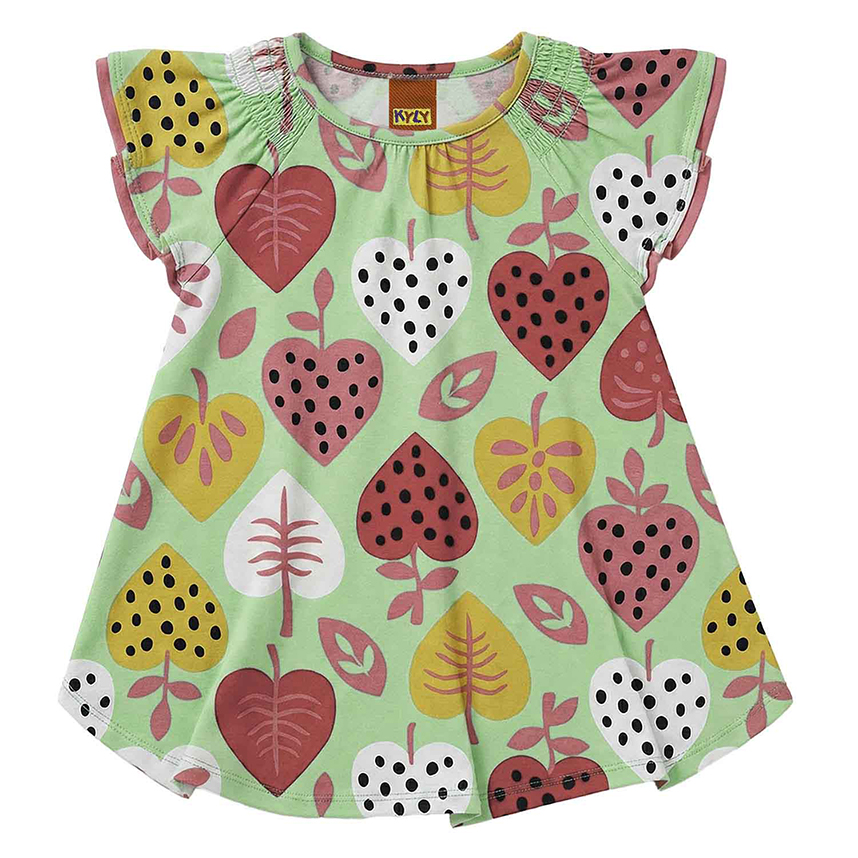 Vestido Infantil Kyly Cavado Estampa Corações
