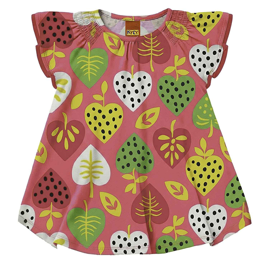 Vestido Infantil Kyly Cavado Estampa Corações
