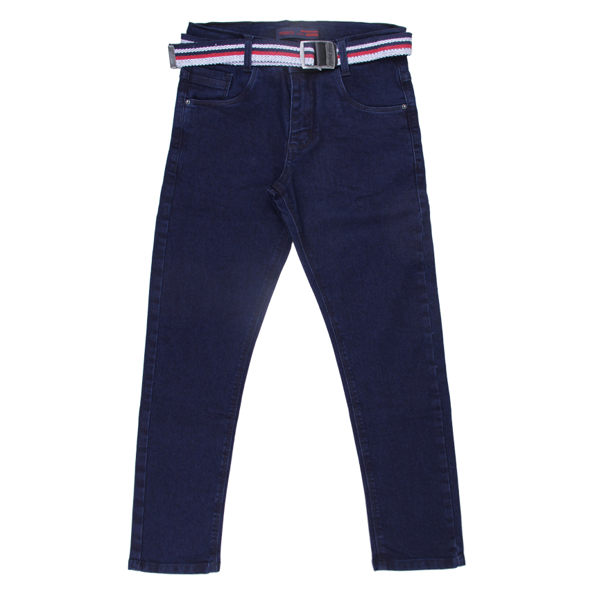 Calça Jeans Infantil Perbol Masculina Cós Elástico Com Cinto