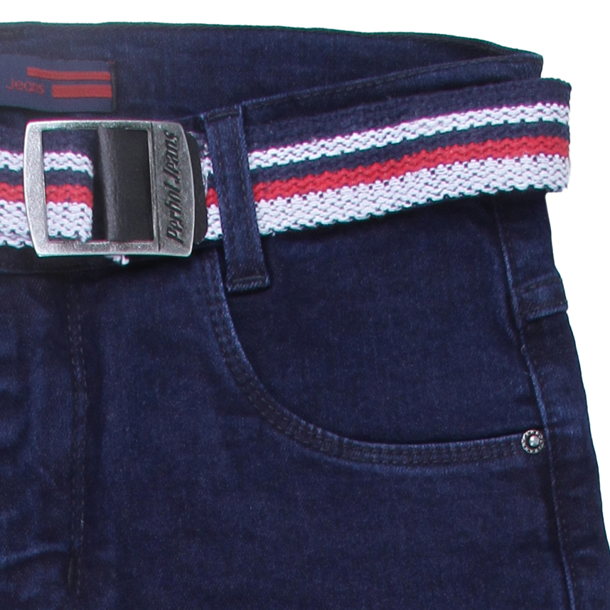 Calça Jeans Infantil Perbol Masculina Cós Elástico Com Cinto