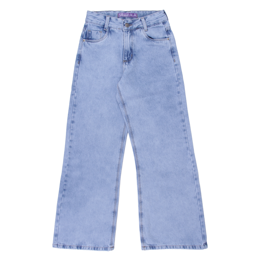 Calça Juvenil Perbol Feminina Jeans Clara Wide Leg