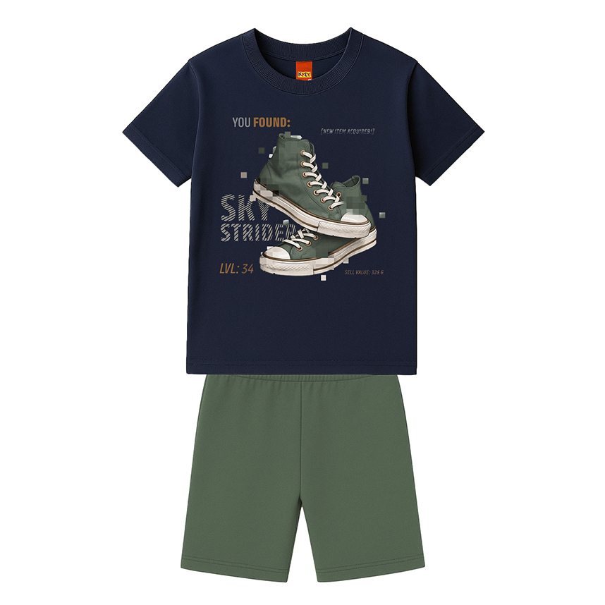 Conjunto Infantil Kyly Camiseta Estampada e Bermuda