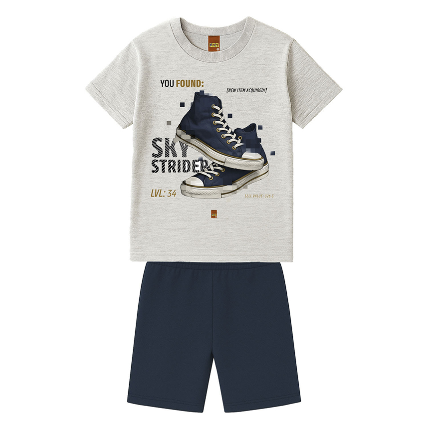 Conjunto Juvenil Kyly Camiseta Estampada e Bermuda