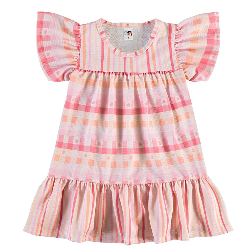 Vestido Infantil Rovitex Textura Listrada Xadrez