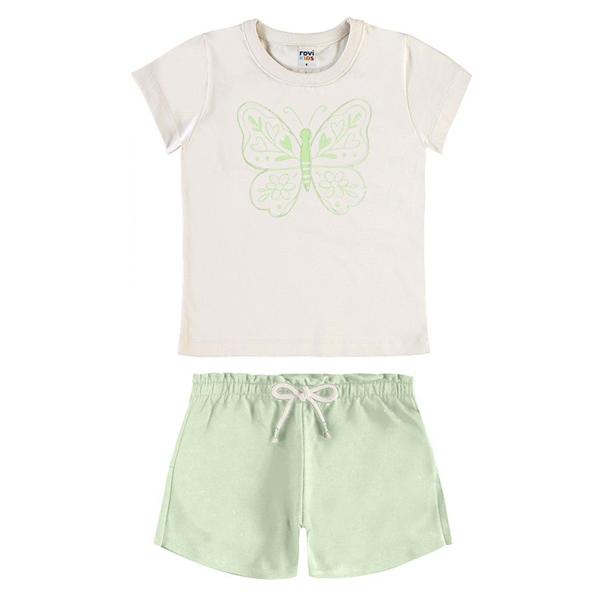 Conjunto Infantil Rovitex Blusa Borboleta e Shorts