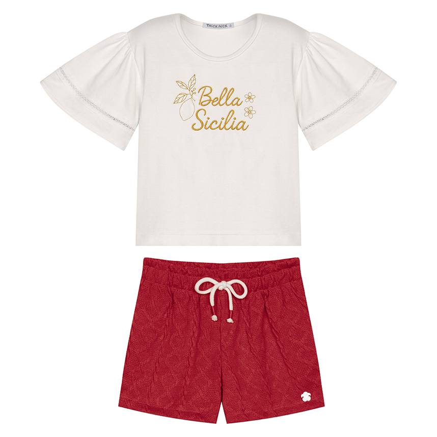 Conjunto Infantil Trick Nick Bordado Bella Sicilia E Short