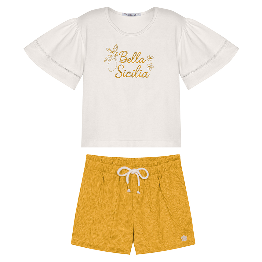 Conjunto Juvenil Trick Nick Blusa Bordado Bella E Short