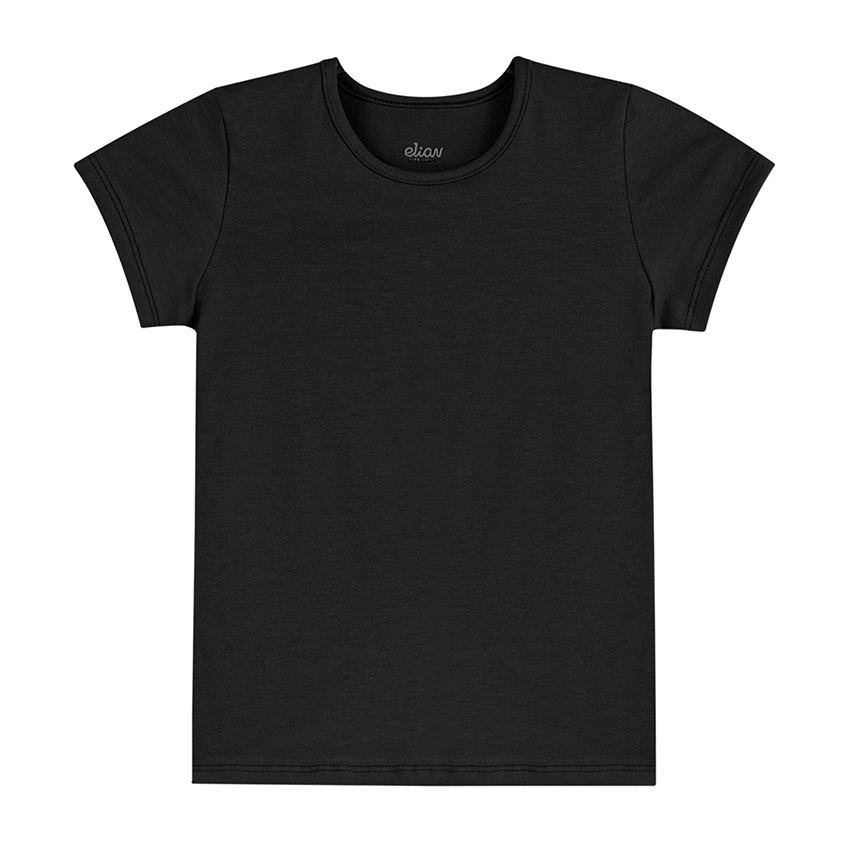 Blusa Infantil Elian Manga Curta Lisa em Cotton