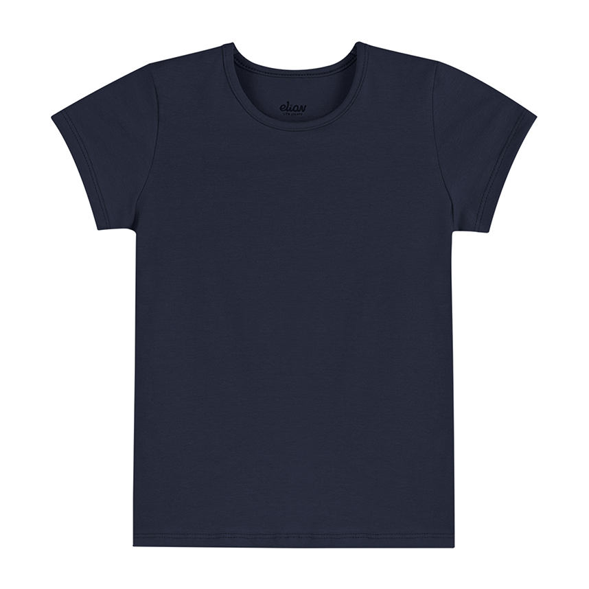 Blusa Infantil Elian Manga Curta Lisa em Cotton
