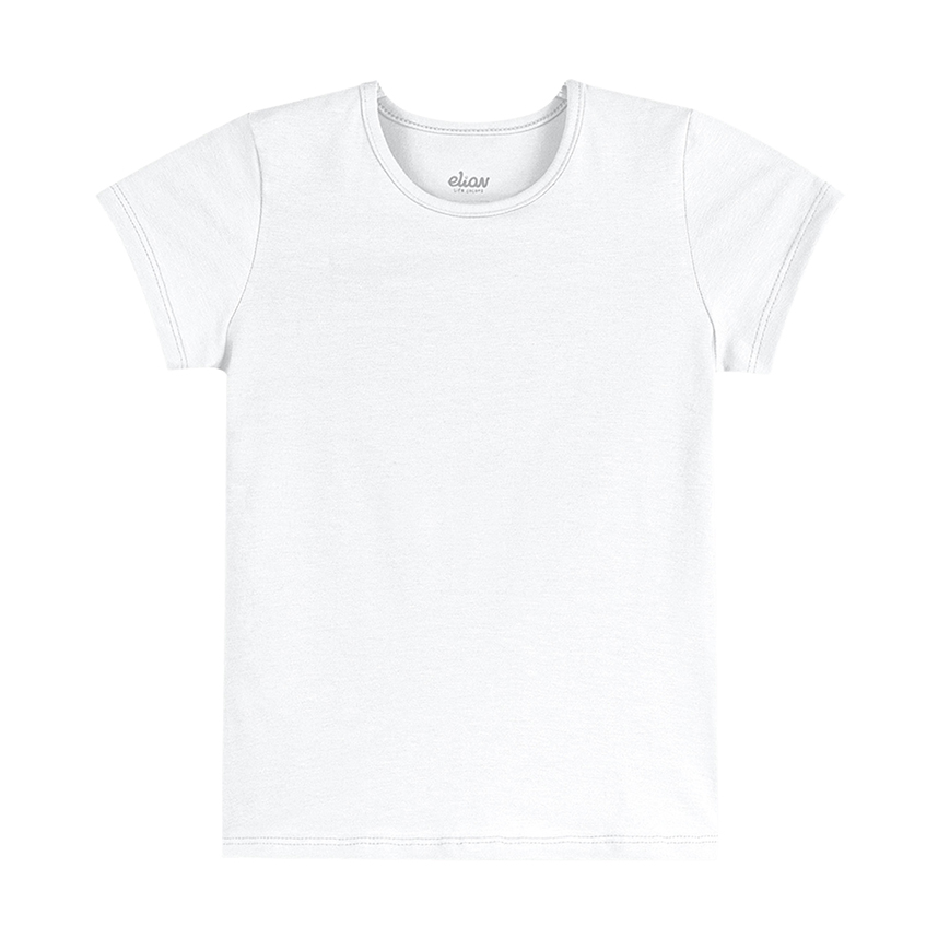 Blusa Juvenil Elian Manga Curta Lisa em Cotton