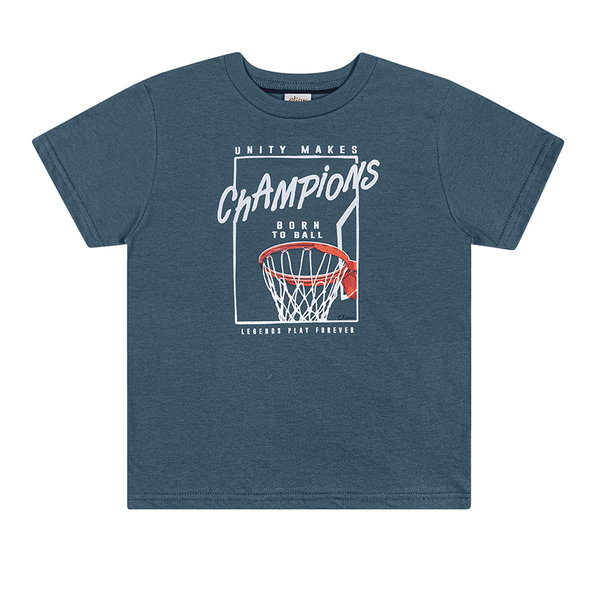 Camiseta Juvenil Elian Manga Curta Estampa Champions