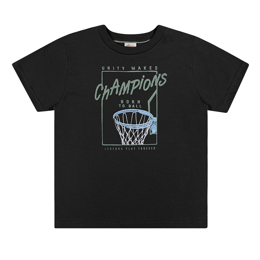 Camiseta Juvenil Elian Manga Curta Estampa Champions