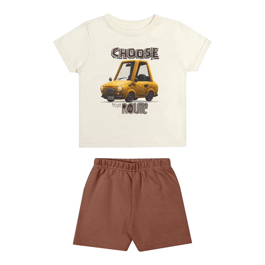 Conjunto Infantil Elian Camiseta Estampa Divertida e Bermuda Conjunto Infantil Elian Camiseta Estampa Divertida e Bermuda