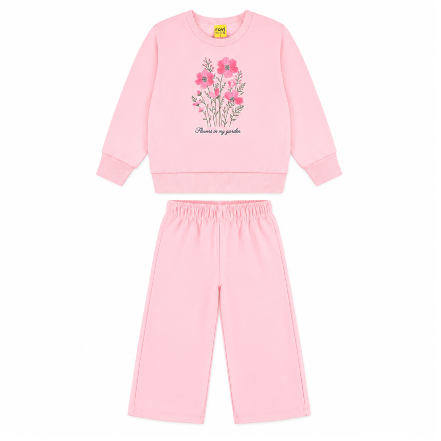 Conjunto Infantil Rovitex Blusão Estampa Flor e Calça