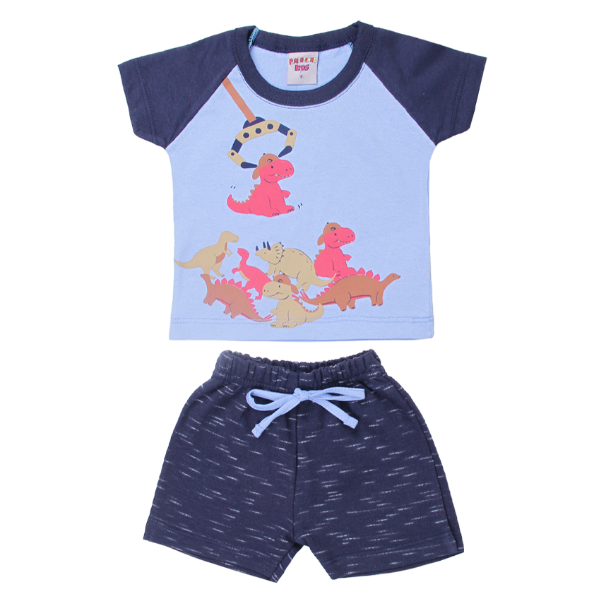 Conjunto Bebê Pimentinha Camiseta Dinossauro e Bermuda