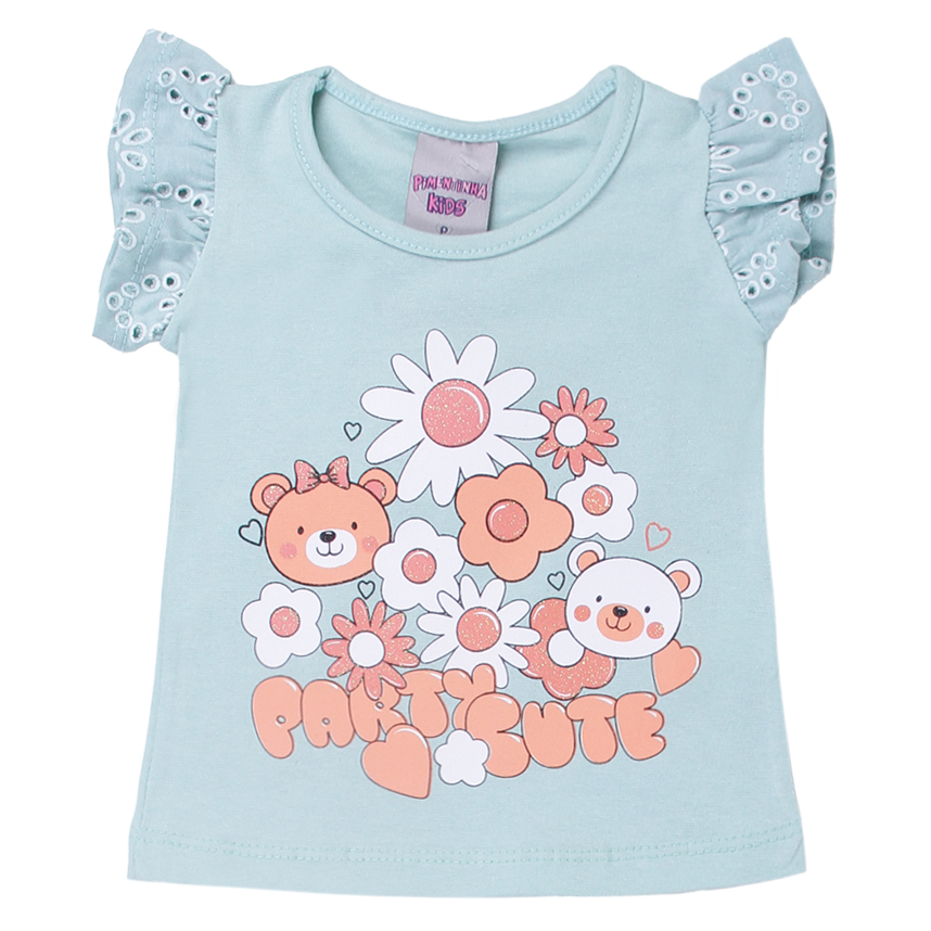 Conjunto Bebê Pimentinha Blusa Estampa Urso e Short