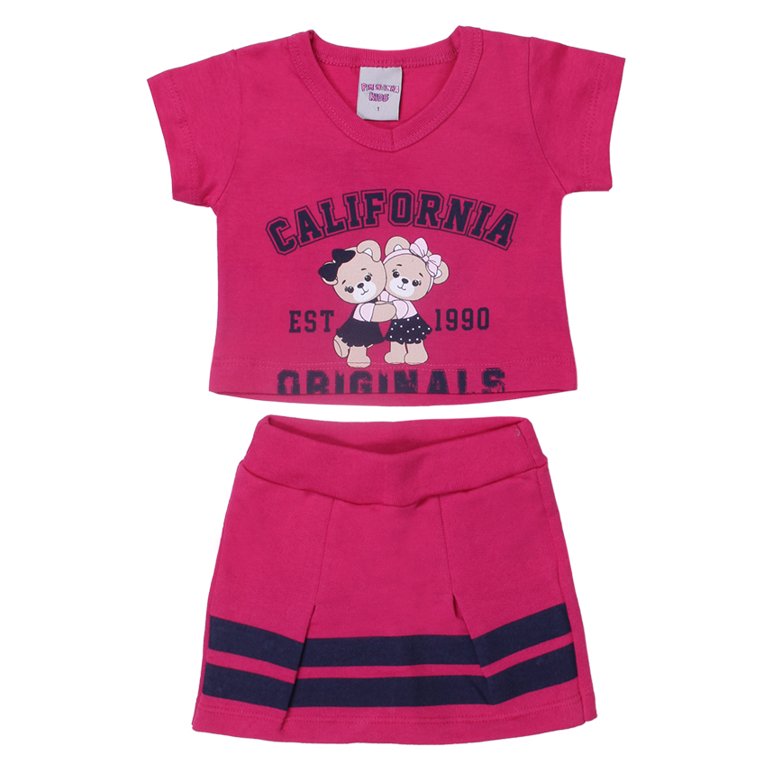 Conjunto Infantil Pimentinha Blusa California e Short Saia